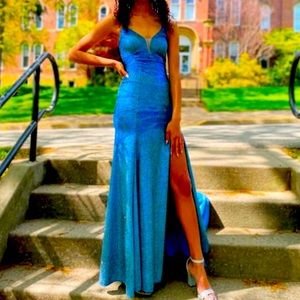 Sky blue prom dress